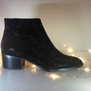 NEW Black rhinestone booties